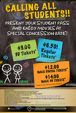 Featured image for (EXPIRED) Shaw Theatres Student Concession Promotion 7 Jan – 31 Dec 2013