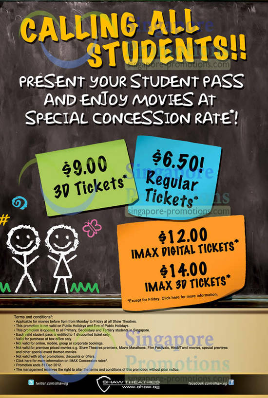 Shaw Theatres Student Promotion 7 Jan 2013