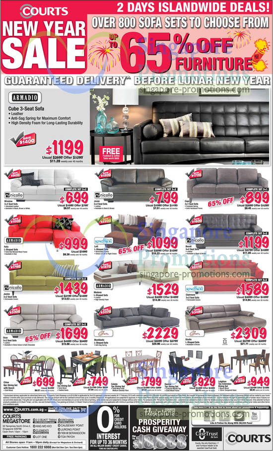 Sofa Sets Armadio Cube, Felix, Modena, Oran, Nicollo Winslow, Jovan, Bacoli, Jaxine, King Koil Loft, Clairmore, HTL Montibello