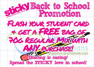 Featured image for (EXPIRED) Sticky FREE 70g Regular Mix With Any Purchase (Students Only) 6 – 31 Jan 2013