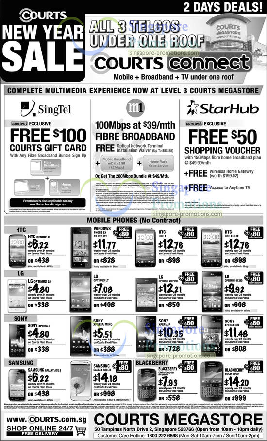 Telcos Smartphones, Tablets, Singtel, M1, Starhub Deals