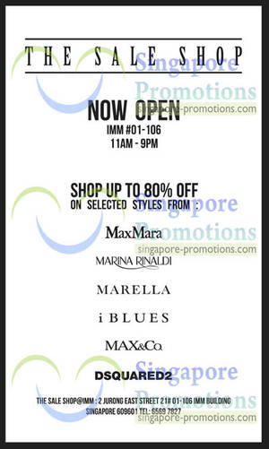 Featured image for (EXPIRED) The Sale Shop Up To 80% Off MaxMara, iBlues & More @ IMM 31 Jan 2013