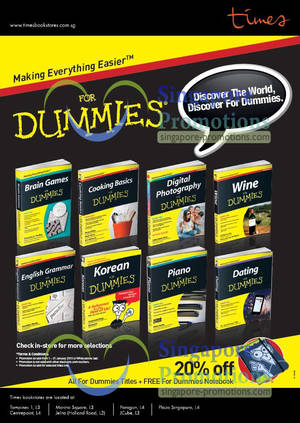 Featured image for (EXPIRED) Times Bookstores 20% Off Selected Dummies Books 1 – 31 Jan 2013