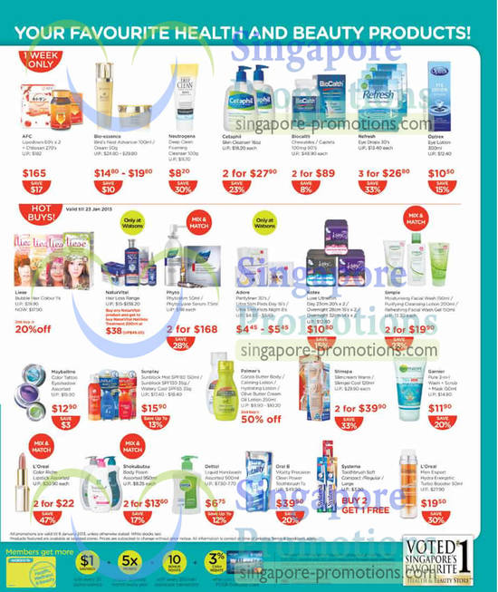 Weekly Offers, Hot Buys, 20 Percent Off, Cetaphil, AFC Lipodown, Biocalth