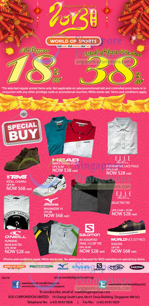 Featured image for World of Sports 18% Off CNY Promotion 18 Jan 2013