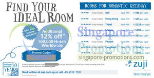 Featured image for (EXPIRED) Zuji Singapore 12% OFF ALL Hotels Coupon Code NO Min Spend 24 – 27 Jan 2013