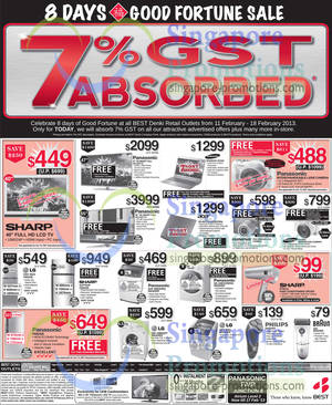 Featured image for Best Denki 7% GST Absorbed Promo @ All Outlets 11 – 18 Feb 2013