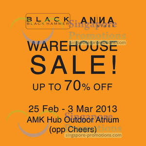 Featured image for (EXPIRED) Black Hammer & Anna Black Warehouse Sale @ AMK Hub 25 Feb – 3 Mar 2013