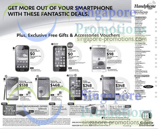 Handphone Shop Samsung Galaxy Ace 2, Note II LTE, S III LTE, Nokia Lumia 620, 820, LG Optimus L9, G