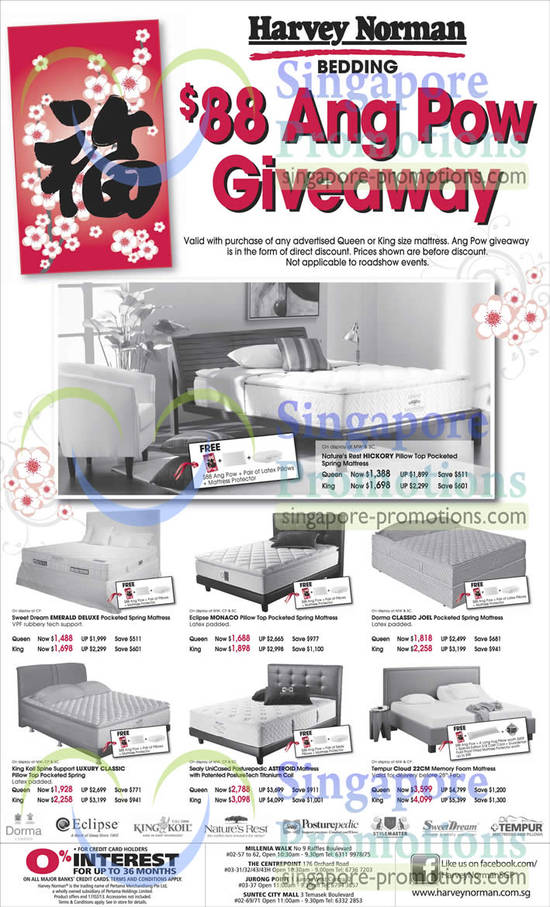 Mattresses, Natures Rest, Sweet Dream, King Koil, Tempur Cloud, Sealy, Dorma, Eclipse