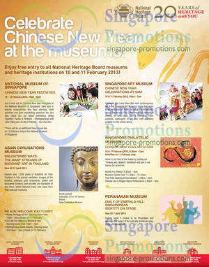 Featured image for (EXPIRED) NHB Museums FREE Admission To All Muesums & Heritage Institutions 10 – 11 Feb 2013