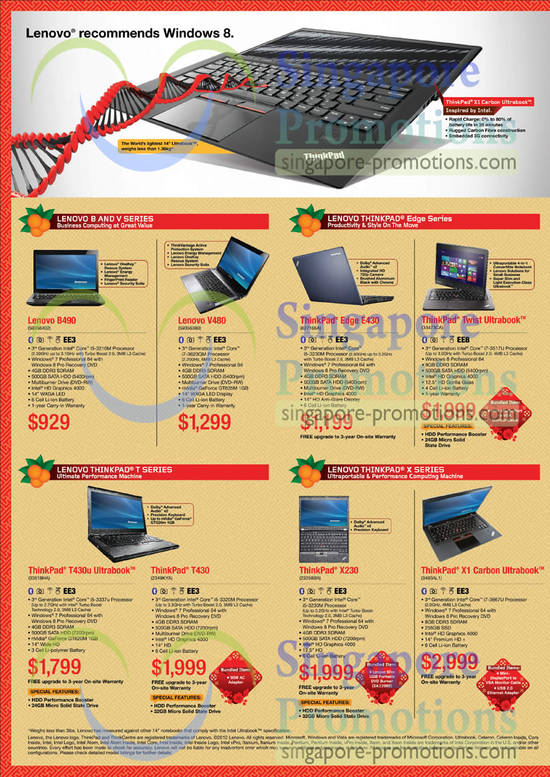 Notebooks, B490, V480, Edge E 430, T430U, T430, X230, X1