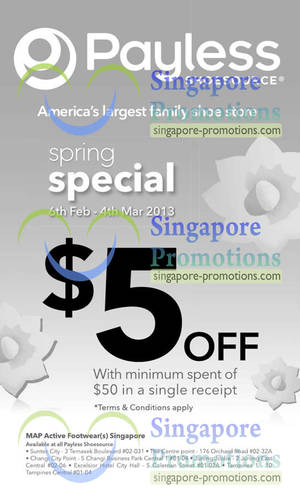 Featured image for Payless Shoesource $5 Off With $50 Spend 6 Feb – 4 Mar 2013