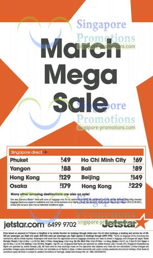 Featured image for (EXPIRED) Jetstar Asia March Mega Air Fares Sale 11 – 15 Mar 2013