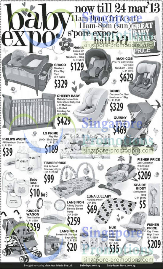 22 Mar Stroller, Car Seats, Baby Cot, Nania, Maxi-Cosi, Nania, LG Prime, Fisher PRice, Quinny