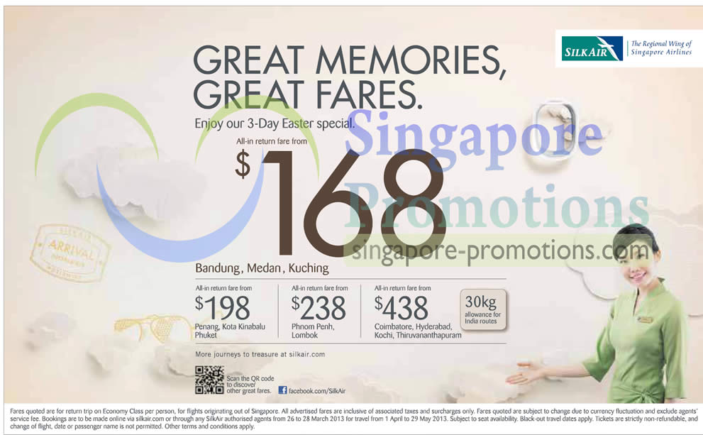 Featured image for SilkAir Air Fares Promotion Offers 15 - 31 Mar 2013