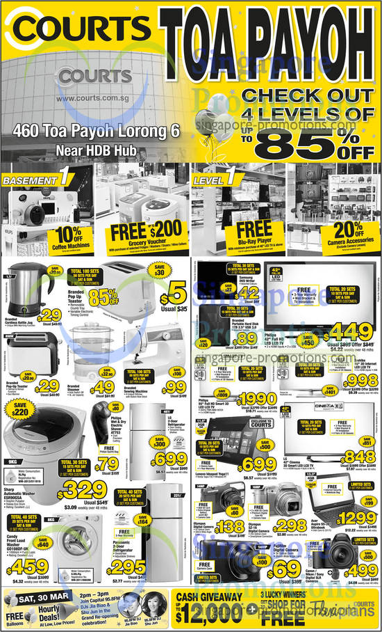 30 Mar Washers, Fridges, LED TVs, Digital Cameras, Philips, Sharp, Panasonic, Candy, Acer, Olympus, Canon