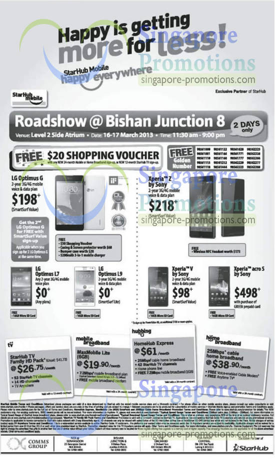 Bishan Junction 8 Roadshow, LG Optimus G, L7, L9, Sony Xperia Z, V, Acro S