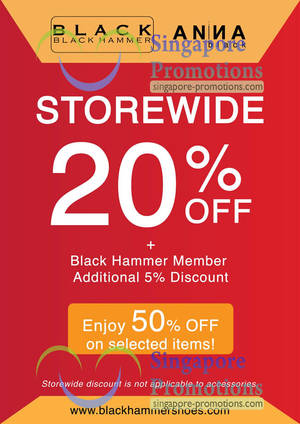 Featured image for (EXPIRED) Black Hammer & Anna Black 20% Off Promo @ All Retail Boutiques 1 – 10 Mar 2013