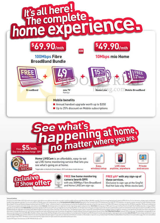 Broadband Fibre 100Mbps, Mio Home, Mio TV, Fixed Line, Mobile Broadband, Home LIVECam