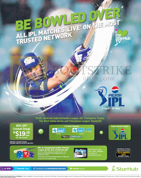 Cable TV 40 Percent Off Cricket Group