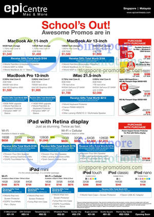 Featured image for EpiCentre Apple MacBooks, iMacs, iPads & iPod Offers 22 – 31 Mar 2013