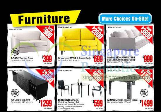 Furniture, Sofa Sets, Dining Tables, Cabinets