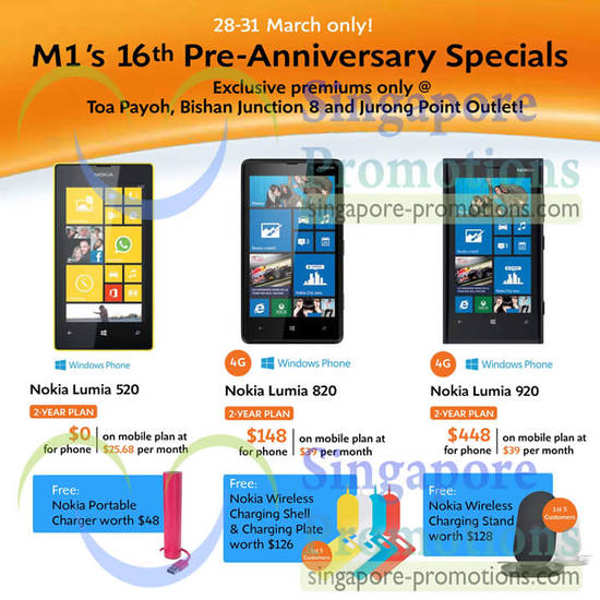 Handphone Shop Nokia Lumia 520, 820, 920 Exclusive Premiums at Selected Outlets