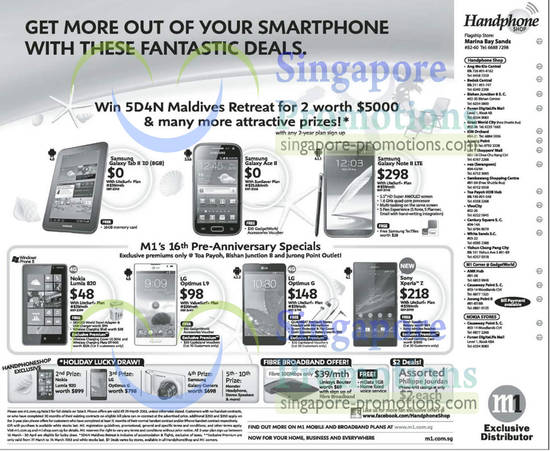 Handphone Shop Samsung Galaxy Tab 2 7.0, Ace 2, Note II LTE, Nokia Lumia 820, LG Optimus L9, G, Sony Xperia Z