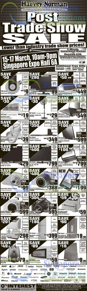 Featured image for Harvey Norman Post Trade Show Sale @ Singapore Expo 15 – 17 Mar 2013