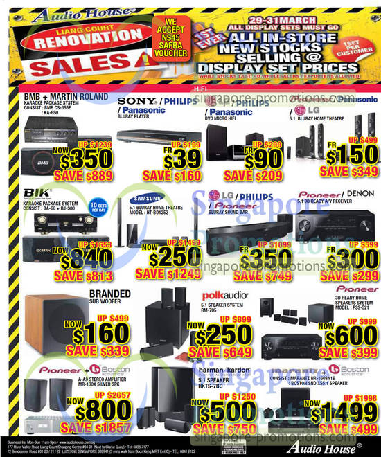 Home Theatre System, Speaker System, Samsung, Polkaudio, Pioneer, Sony, Philips, Panasonic