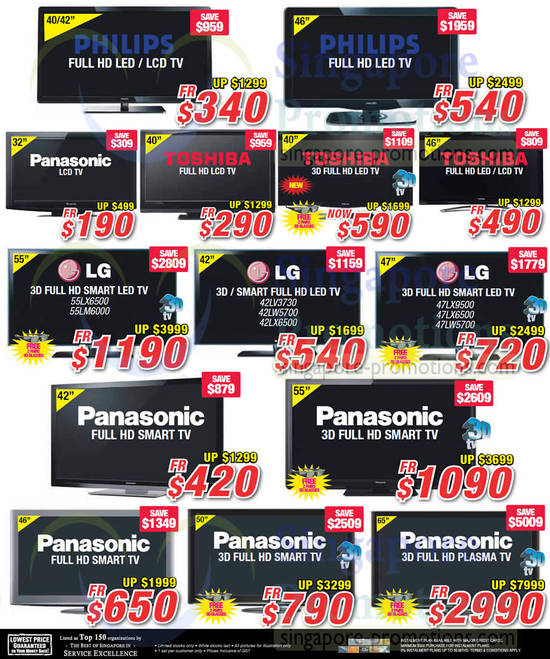 LED TVs, Philips, Panasonic, Toshiba, LG