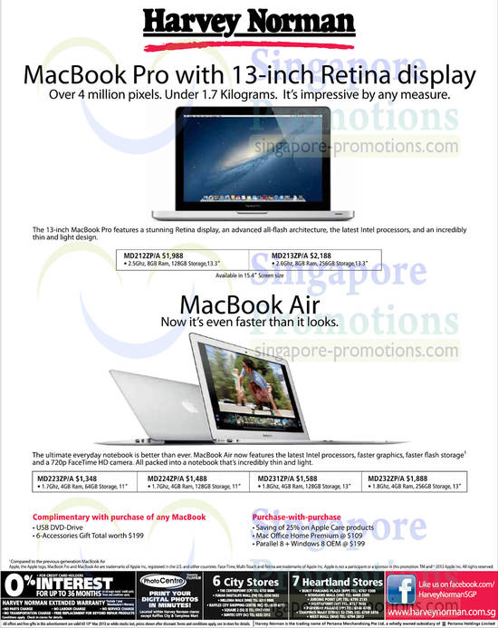 MacBook Pro with 13-inch Retina Diaplay, MacBook Air