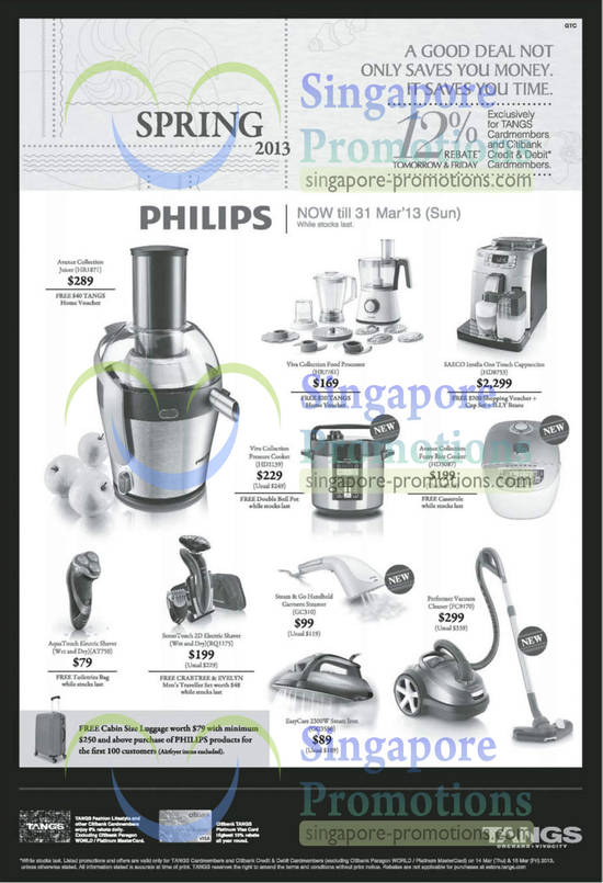 Philips Juicer, Blender, Coffee Machine, Pressure Cooker, Rice Cooker, Vacuum Cleaner, Shaver, Steam Iron