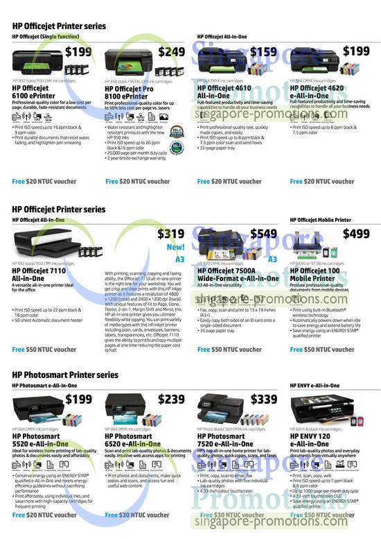 Photo Printers, Officejet Printers, 6100, Pro 8100, 4610, 4620, 7500A, 5520, 6520, 7520