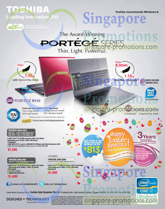 Portege Notebook Offers, Freebies, Free Bundles, 3 Years Warranty