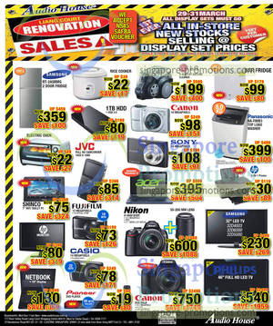 Featured image for Audio House Electronics, TV, Notebooks & Appliances Offers @ Liang Court 29 – 31 Mar 2013