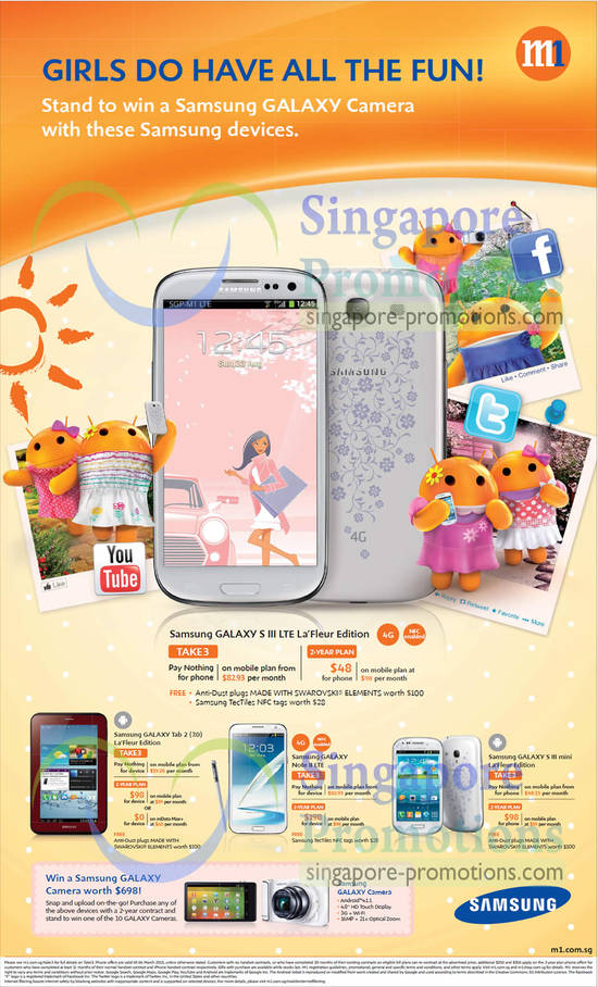 Samsung Galaxy S III LTE, Tab 2 7.0, Galaxy Note II LTE, S III Mini, La Fleur Edition