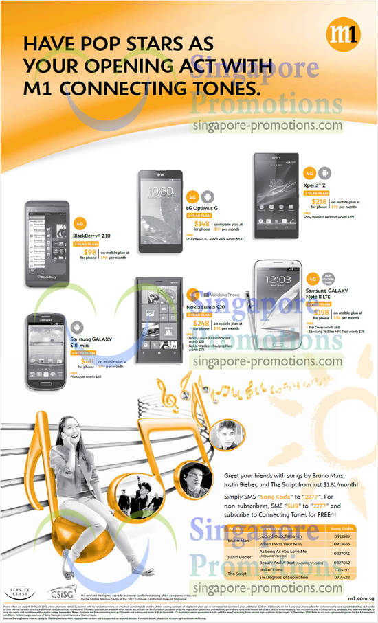 Sony Xperia Z, LG Optimus G, Blackberry Z10, Nokia Lumia 920, Samsung Galaxy S III Mini, Note II LTE