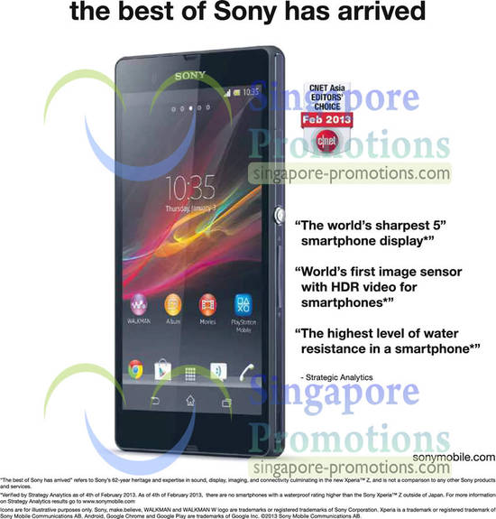 Sony Xperia Z Reviews, Awards