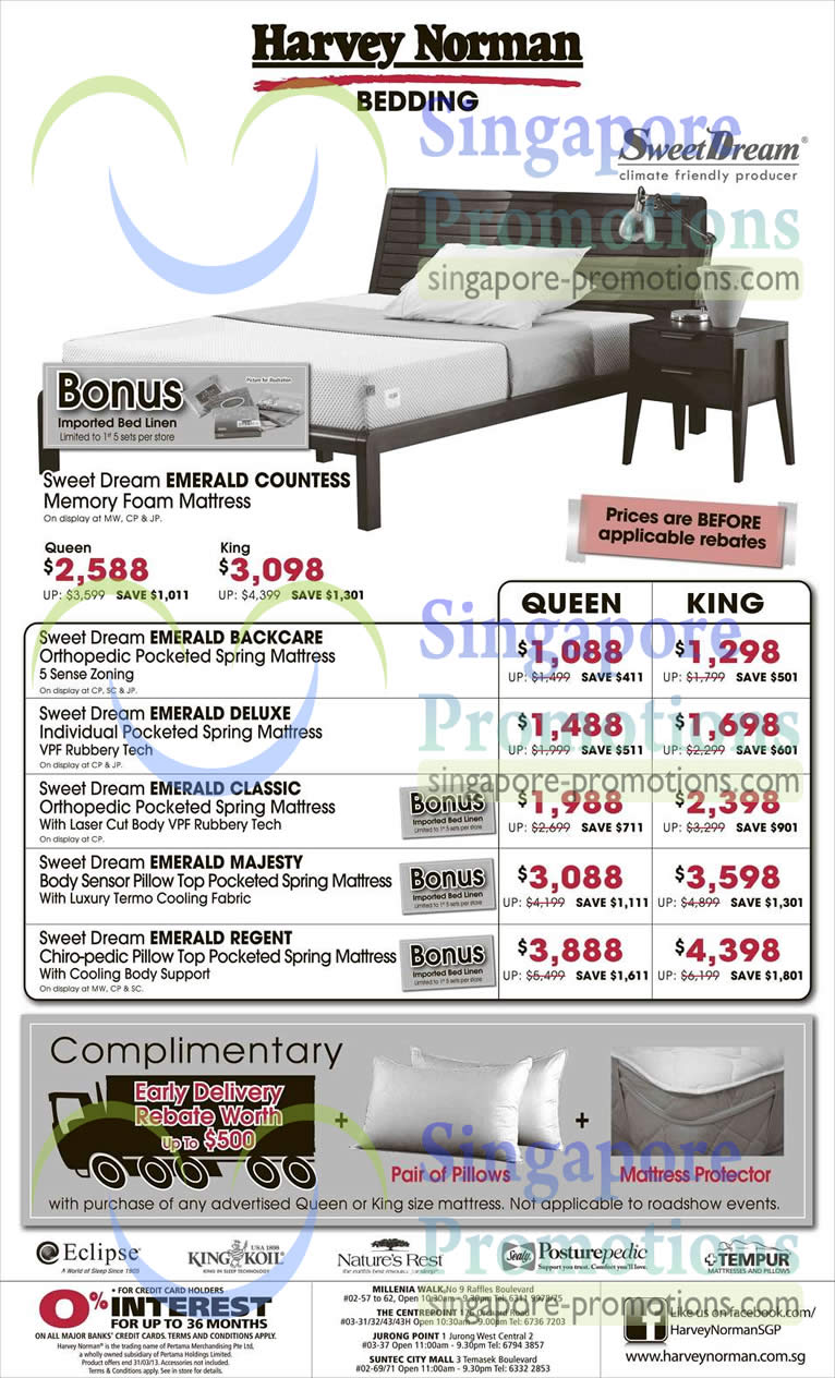 Sweet Dream Mattresses Countless, Backcare, Deluxe, Classic, Majesty