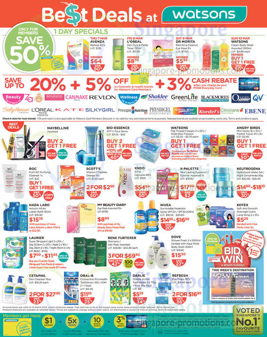 Up To 20 Percent Off Selected Brands, Xndo X-Fat, ROC, Bio-Essence, Neutrogena, Rene Furterer, Laurier, Cetaphil, Hada Labo