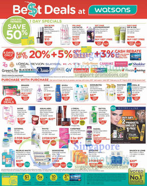 Featured image for Watsons Personal Care, Health, Cosmetics & Beauty Offers 28 Feb – 6 Mar 2013