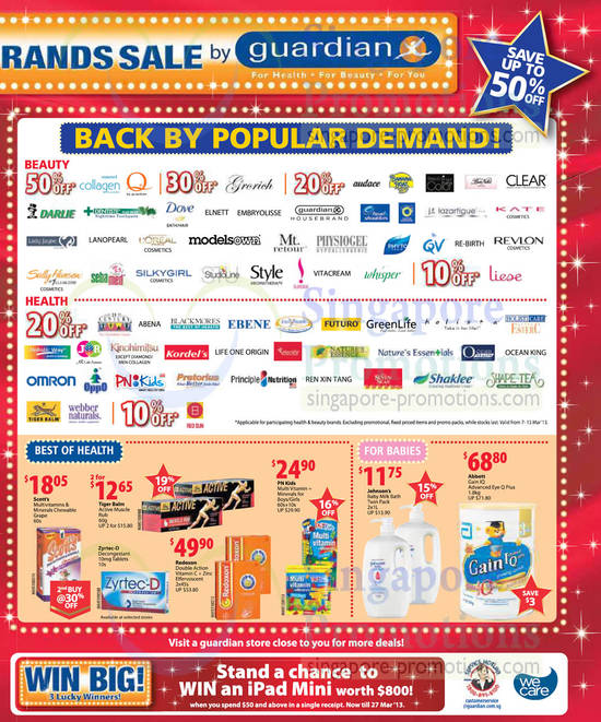 Up To 50 Percent Off Selected Brands, Redoxon Double Action Vitamin C, Abbott Gain IQ Advanced Eye Q Plus