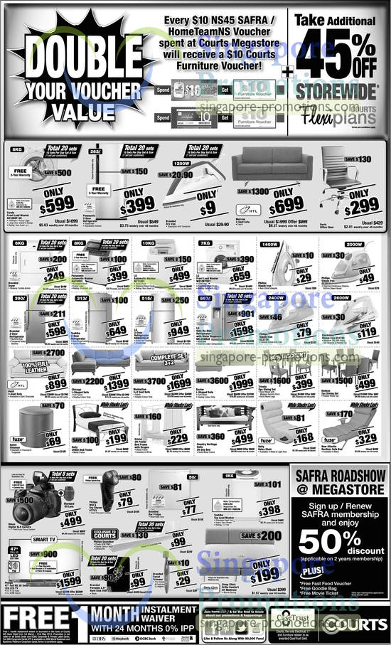 Washers, Sofa, Irons, Fridges, Bed Frames, Ottoman, Shaver, Mattress, Candy, HTL, Panasonic, LG, Philips, Electrolux, Fuze, Country Heritage, Sleep Clinic