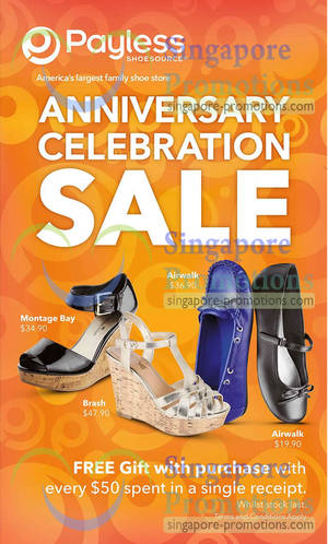 Featured image for Payless Shoesource Up To 50% Off Anniversary Celebration Sale @ Islandwide 1 – 23 Apr 2013