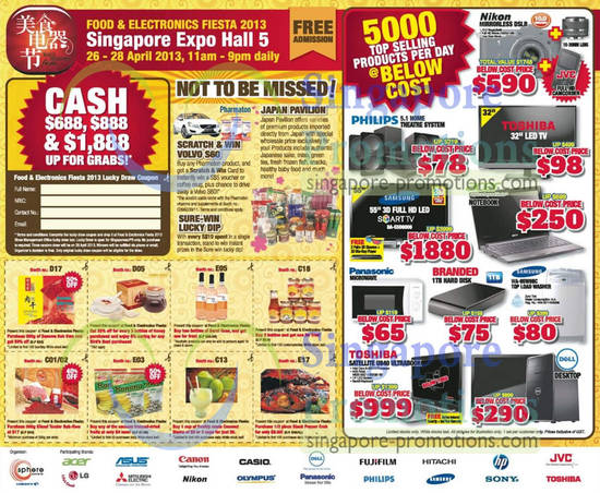 23 Apr Food Promos, Nikon DSLR, Toshiba 32 LED TV, Samsung, Notebooks, Washer