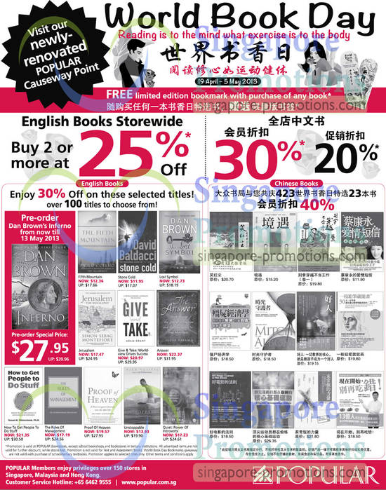 26 Apr English Books, Chinese Books, Causeway Point