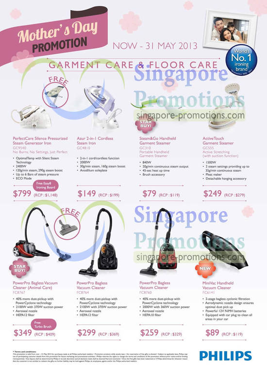 6 May Garment Care, Floor Care, Vacuum Cleaners, Iron, Garmen Steamer