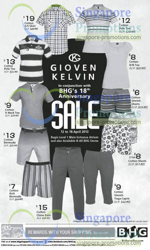 Featured image for (EXPIRED) BHG Gioven Kelvin Sale @ All Outlets 12 – 18 Apr 2013